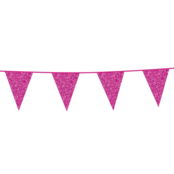 6 meter roze glitter vlaggenlijn