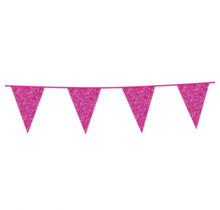 6 meter roze glitter vlaggenlijn