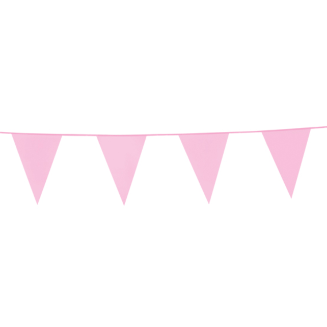 Vlaggenlijn 10 meter Baby roze