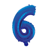 Folieballon 6 jaar blauw 86cm
