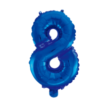 Folieballon 8 jaar blauw 86cm