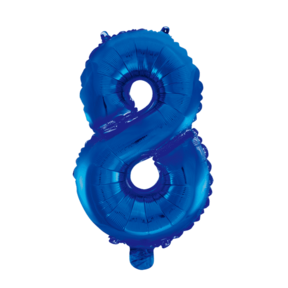 Folieballon 8 jaar blauw 86cm