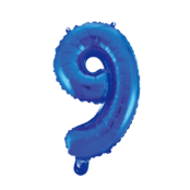 Folieballon 9 jaar blauw 86cm