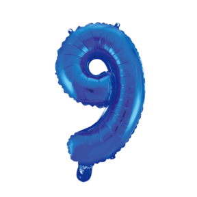 Folieballon 9 jaar blauw 86cm