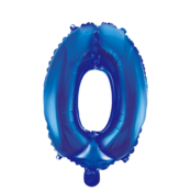 Folieballon cijfer 0 blauw 86cm