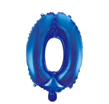 Folieballon cijfer 0 blauw 86cm