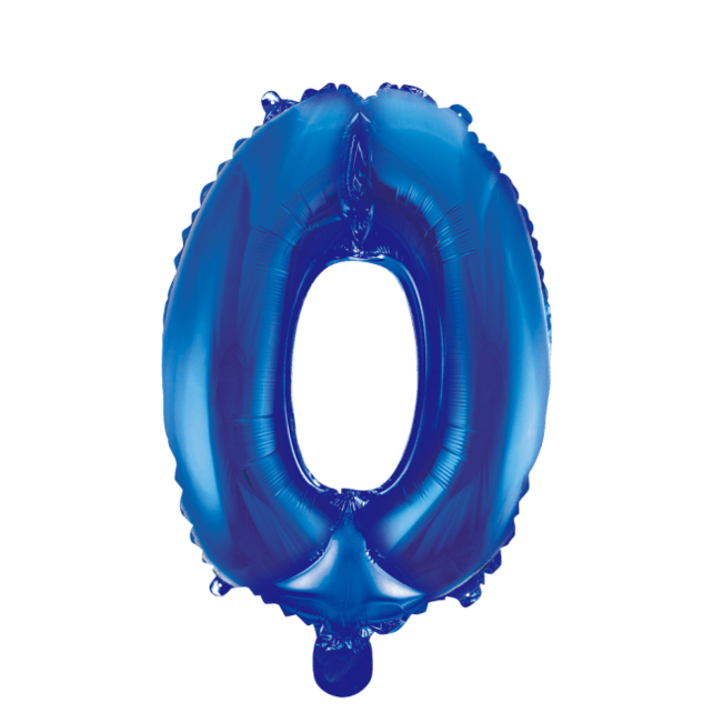 Folieballon 0 jaar blauw 41cm