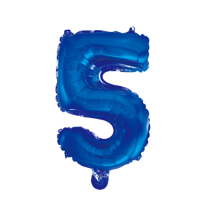 Folieballon 5 jaar blauw 41cm
