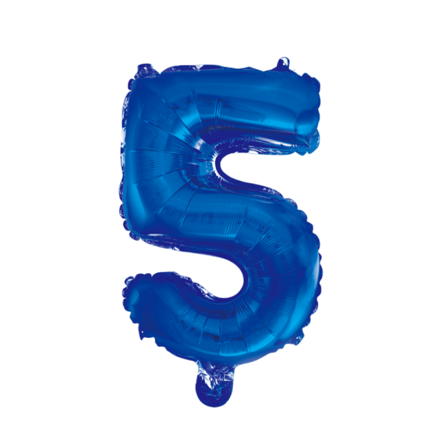 Folieballon 5 jaar blauw 41cm