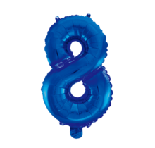 Folieballon 8 jaar blauw 41cm