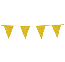 6 meter gouden glitter vlaggenlijn (20x30cm)