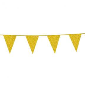 6 meter gouden glitter vlaggenlijn (20x30cm)