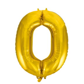 Folieballon 0 jaar Goud 86cm