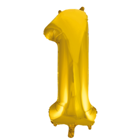 Folieballon 1 jaar Goud 86cm