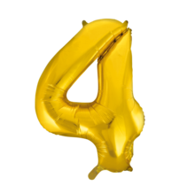 Folieballon 4 jaar Goud 86cm