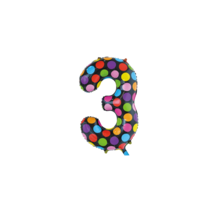 Folieballon 3 jaar stippen 86cm