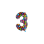 We Fiesta Folieballon 3 jaar stippen 86cm We Fiesta Folieballon 3 jaar stippen 86cm