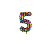 Folieballon 5 jaar stippen 86cm