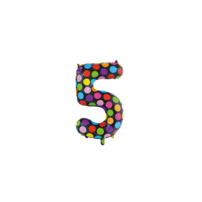 Folieballon 5 jaar stippen 86cm