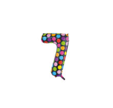 Folieballon 7 jaar stippen 86cm