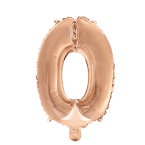 Folieballon 0 jaar Rosé Goud 41cm