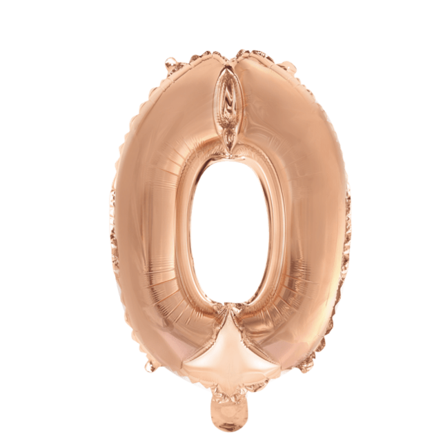 Folieballon 0 jaar Rosé Goud 41cm