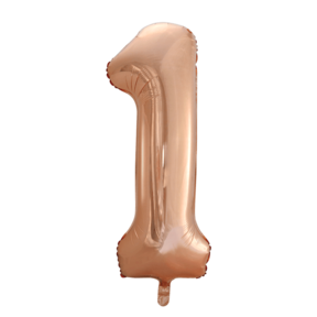 Folieballon 1 jaar Rosé Goud 86cm