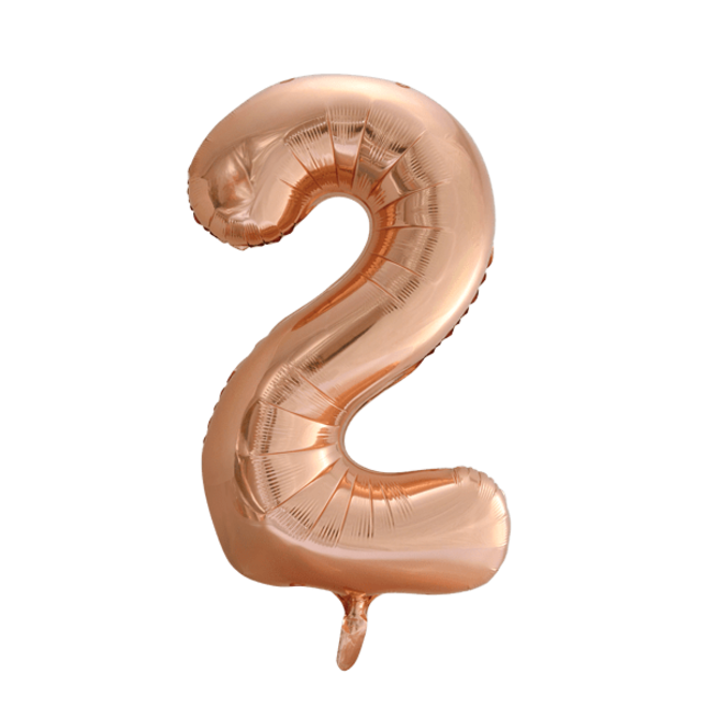 Folieballon 2 jaar Rosé Goud 86cm