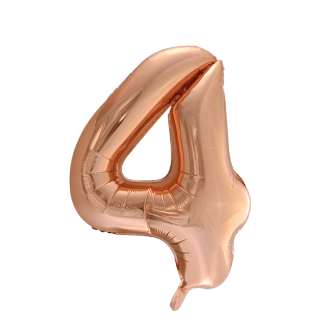 Folieballon 4 jaar Rosé Goud 86cm