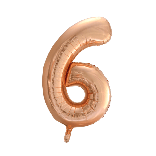 Folieballon 6 jaar Rosé Goud 86cm