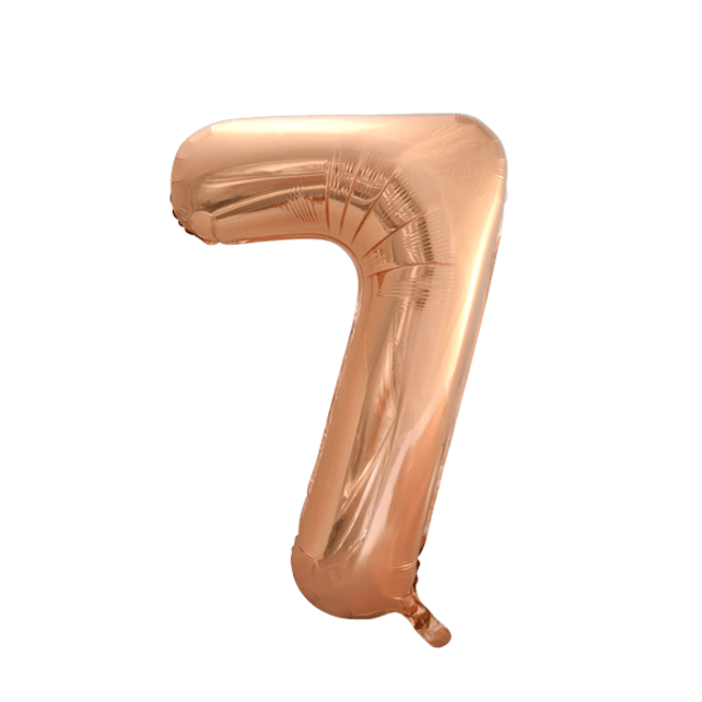 Folieballon 7 jaar Rosé Goud 86cm