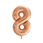 Folieballon 8 jaar Rosé Goud 86cm