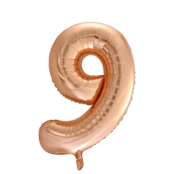 Folieballon 9 jaar Rosé Goud 86cm