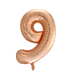 Folieballon 9 jaar Rosé Goud 86cm