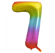 Folieballon 7 jaar Regenboog 86cm