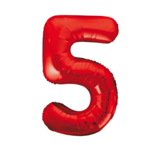 Folieballon 5 jaar rood 86cm