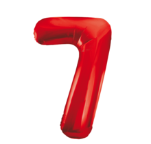 Folieballon 7 jaar rood 86cm