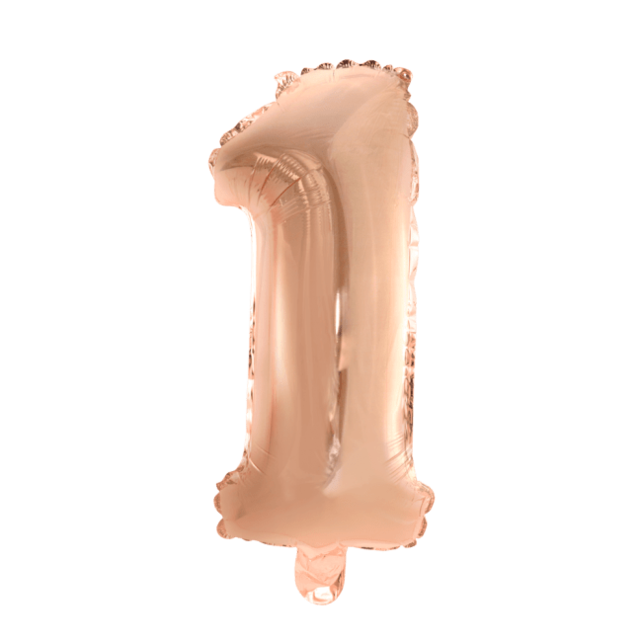 Folieballon 1 jaar Rosé Goud 41cm
