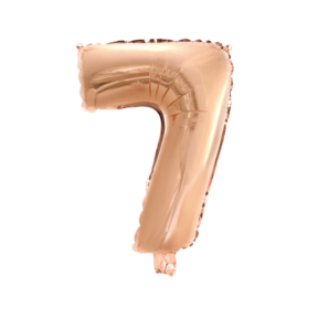 Folieballon 7 jaar Rosé Goud 41cm