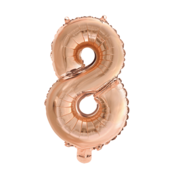 Folieballon 8 jaar Rosé Goud 41cm