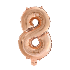 Folieballon 8 jaar Rosé Goud 41cm