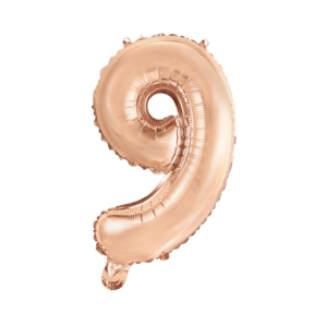 Folieballon 9 jaar Rosé Goud 41cm