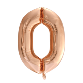 Folieballon 0 jaar Rosé Goud 86cm