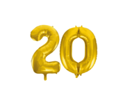 Folieballon 20 jaar Goud 41cm