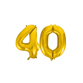 Folieballon 40 jaar Goud 41cm
