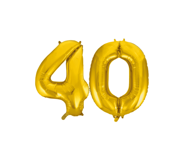 Folieballon 40 jaar Goud 41cm