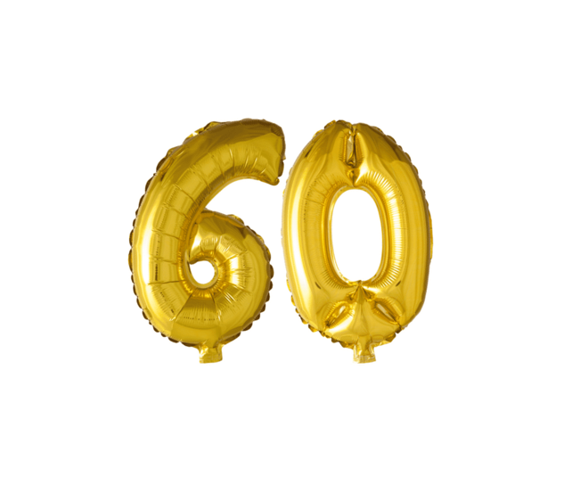 Folieballon 60 jaar Goud 41cm