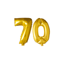 Folieballon 70 jaar Goud 41cm