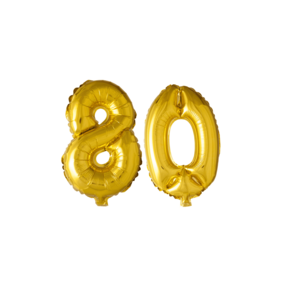 Folieballon 80 jaar Goud 41cm