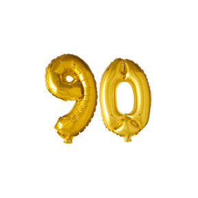Folieballon 90 jaar Goud 41cm